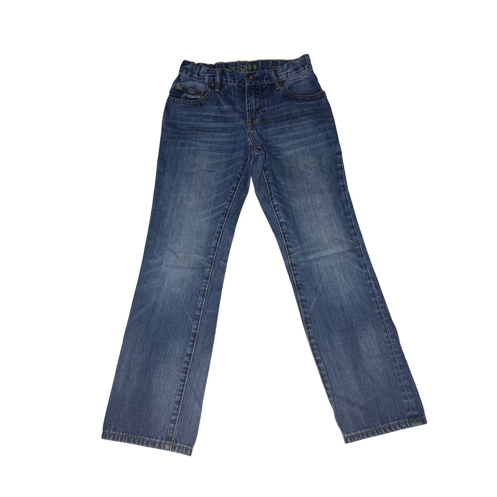 Gap Jeans Kids 10 Blue Cotton Straight Leg Adjustable Waist 1969 Denim Boys